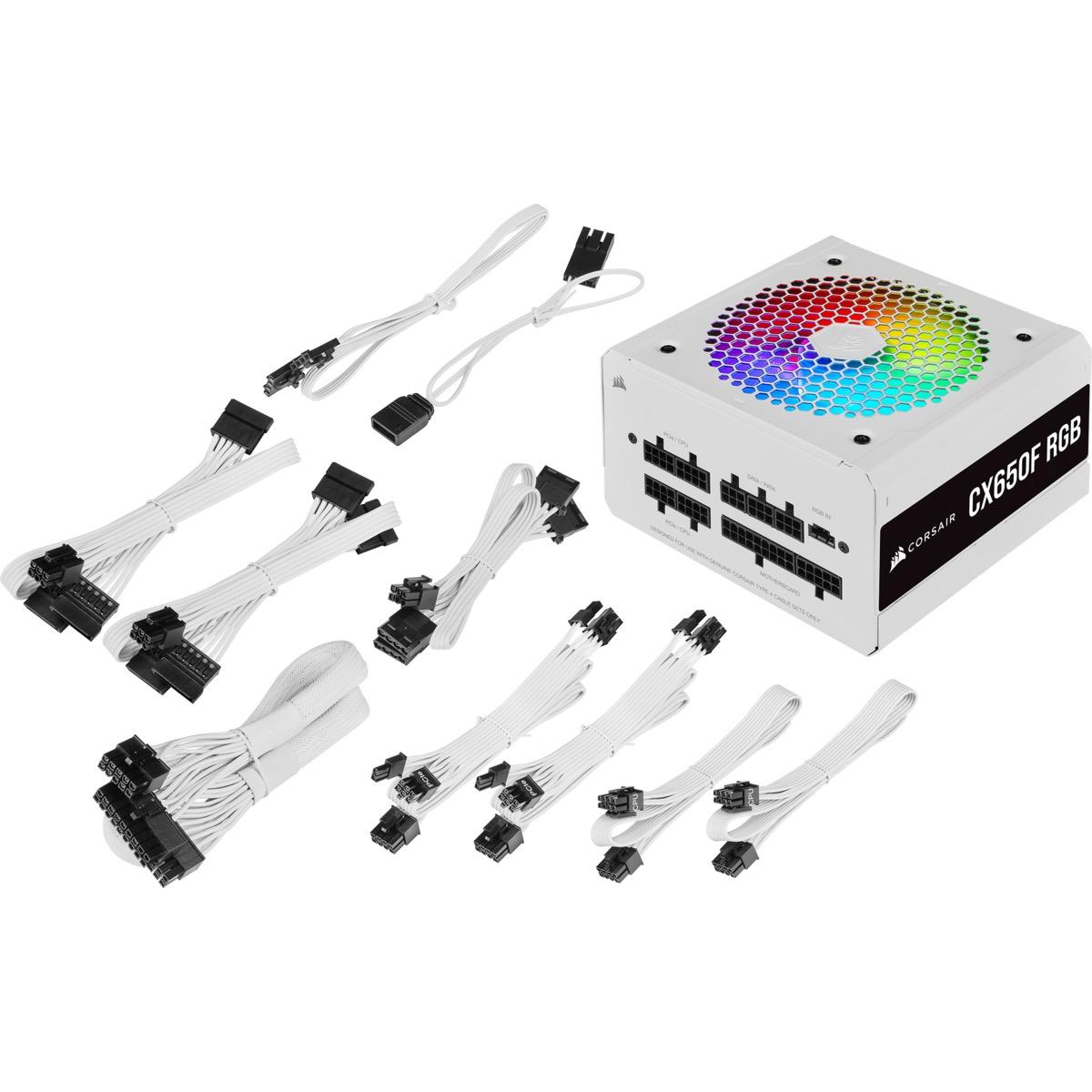 Захранване Corsair CX650F (650W) RGB 80 Plus Bronze Fully Modular White - CP-9020226-EU