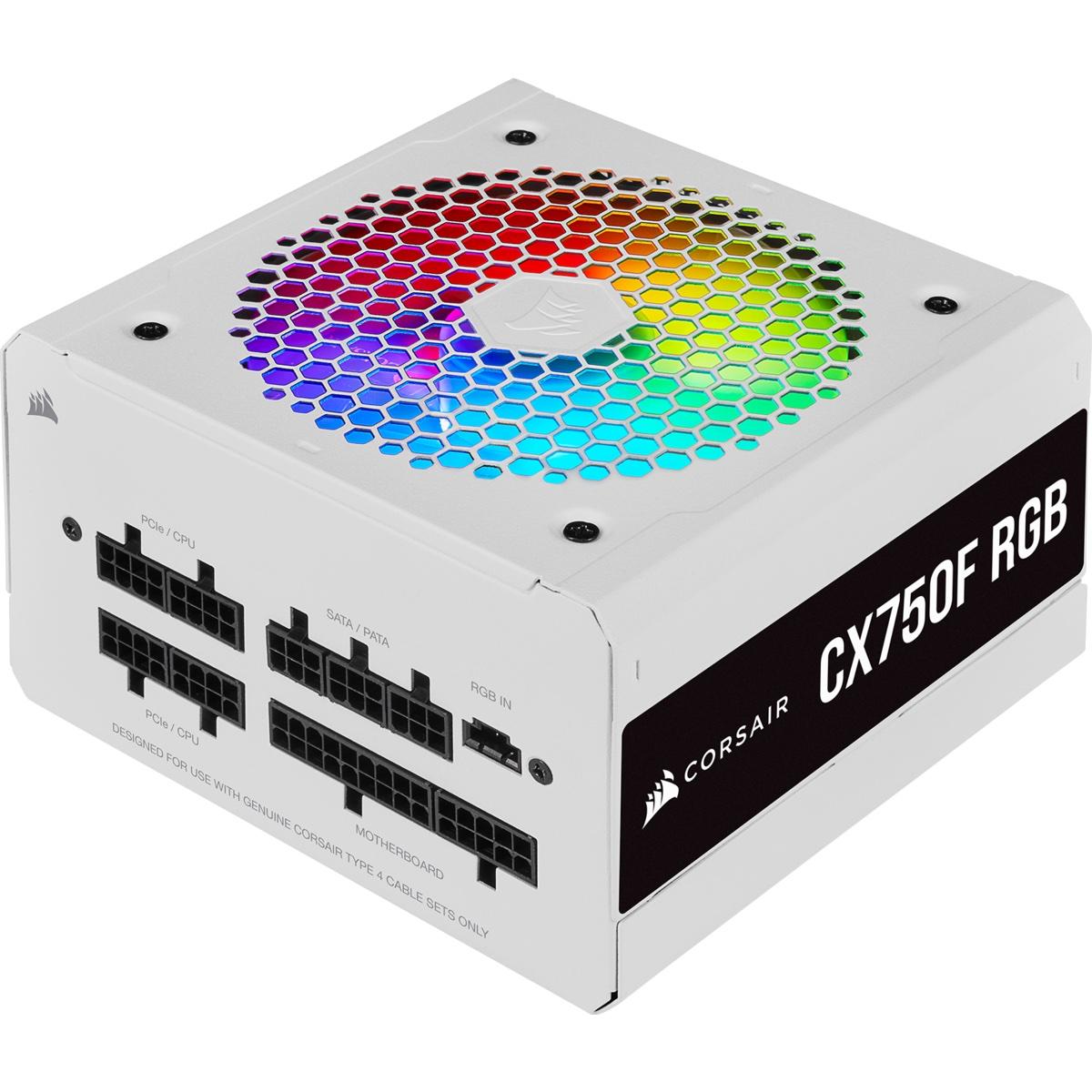 Захранване Corsair CX750F (750W) RGB 80 Plus Bronze Fully Modular White - CP-9020227-EU
