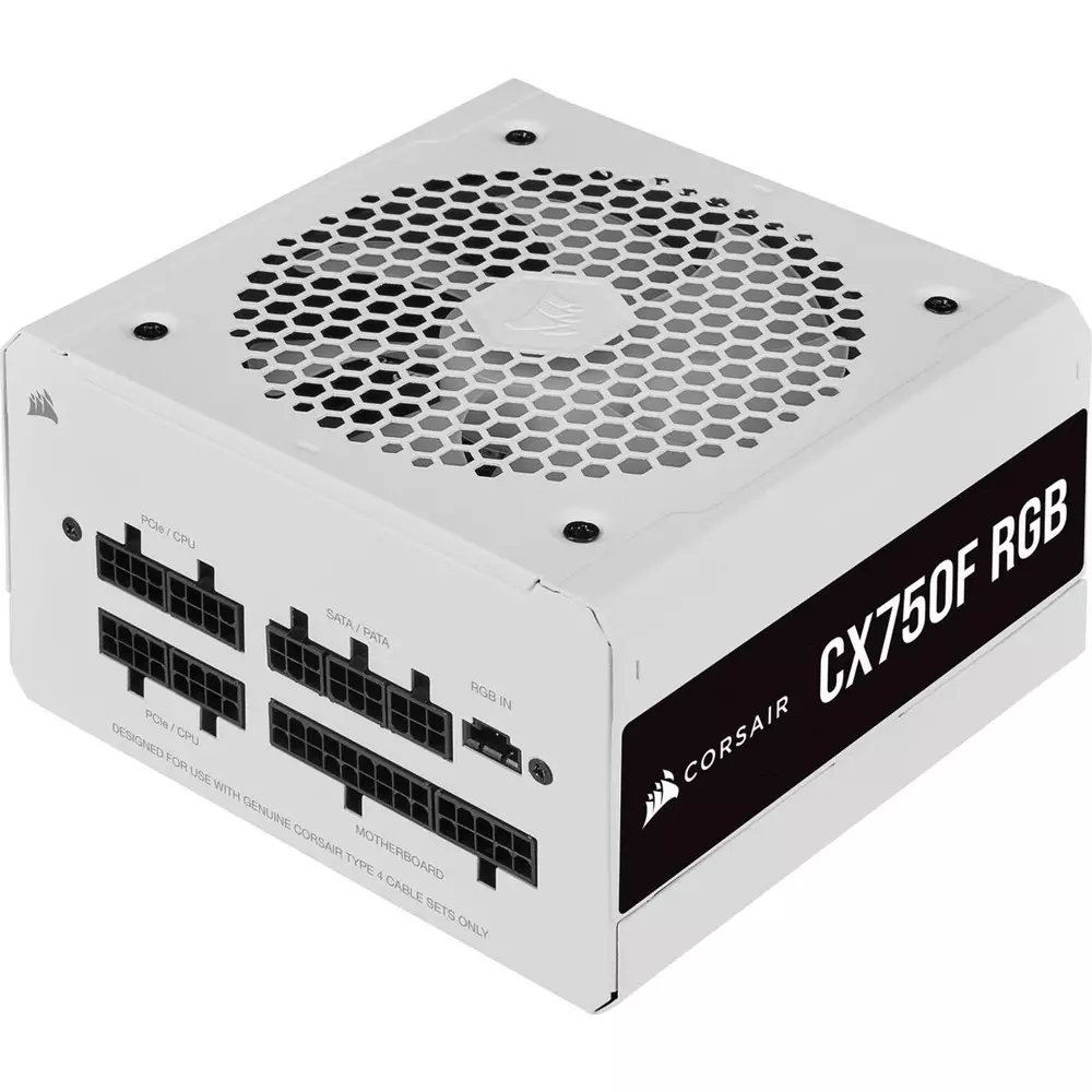 Захранване Corsair CX750F (750W) RGB 80 Plus Bronze Fully Modular White - CP-9020227-EU