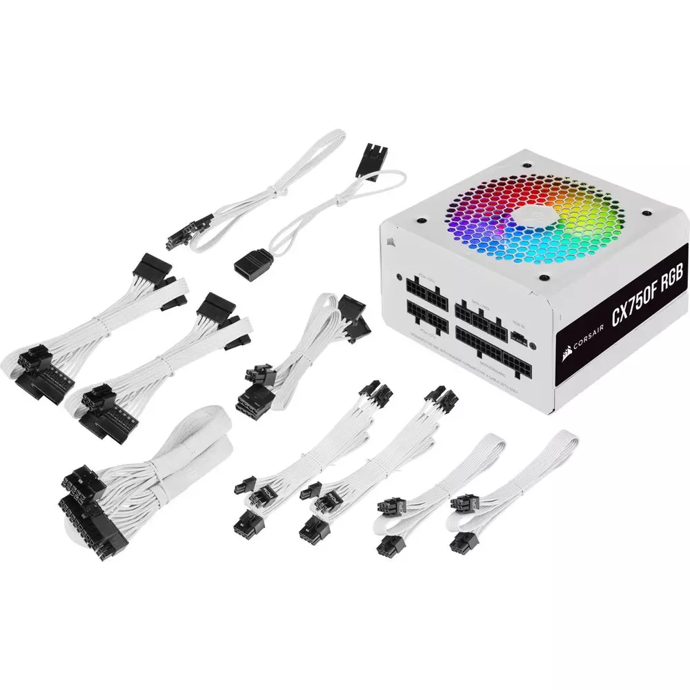 Захранване Corsair CX750F (750W) RGB 80 Plus Bronze Fully Modular White - CP-9020227-EU