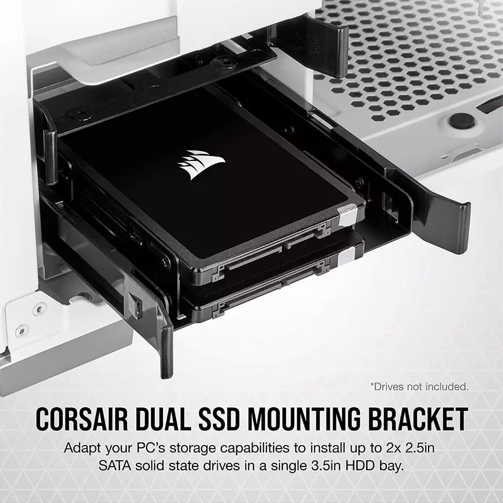 Скоби за монтиране Corsair HDD/SSD Mounting Kit - Dual 2.5" to 3.5", Black