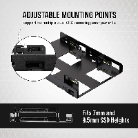 Скоби за монтиране Corsair HDD/SSD Mounting Kit - Dual 2.5" to 3.5", Black