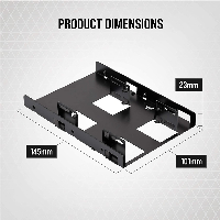 Скоби за монтиране Corsair HDD/SSD Mounting Kit - Dual 2.5" to 3.5", Black