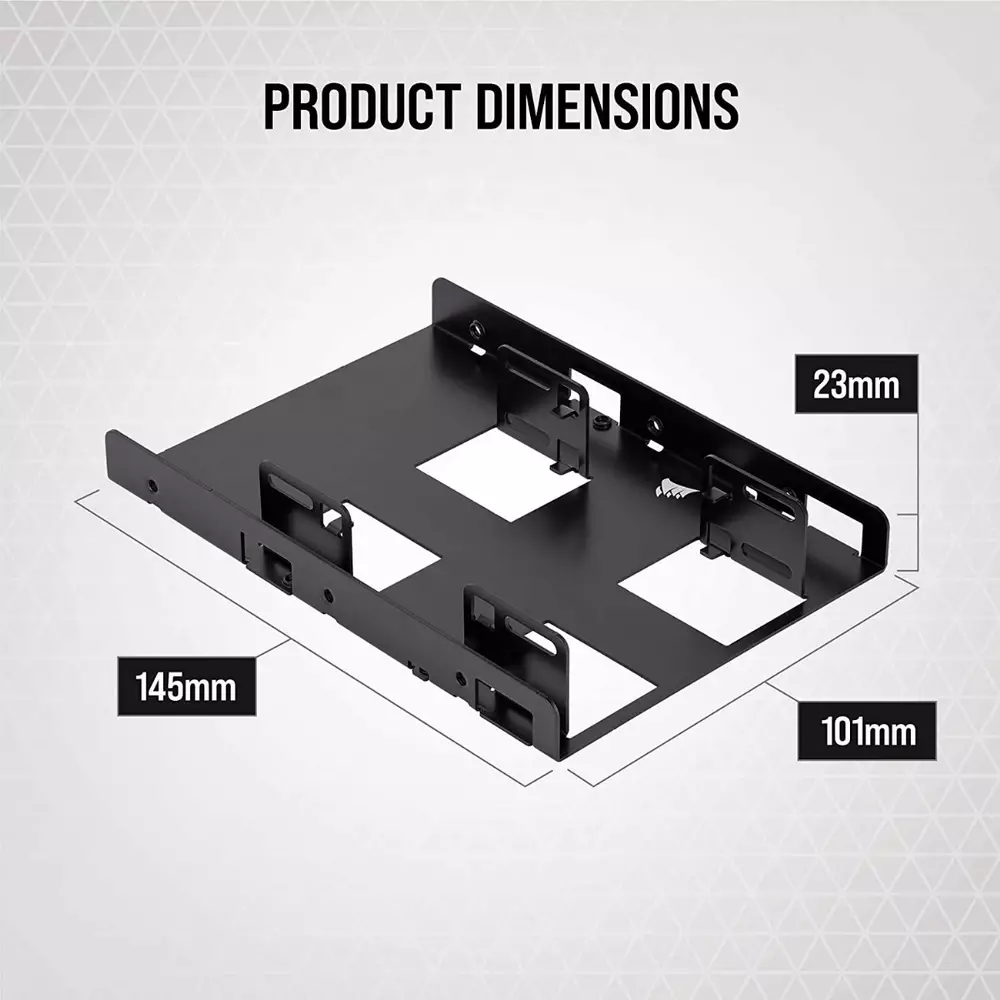 Скоби за монтиране Corsair HDD/SSD Mounting Kit - Dual 2.5" to 3.5", Black
