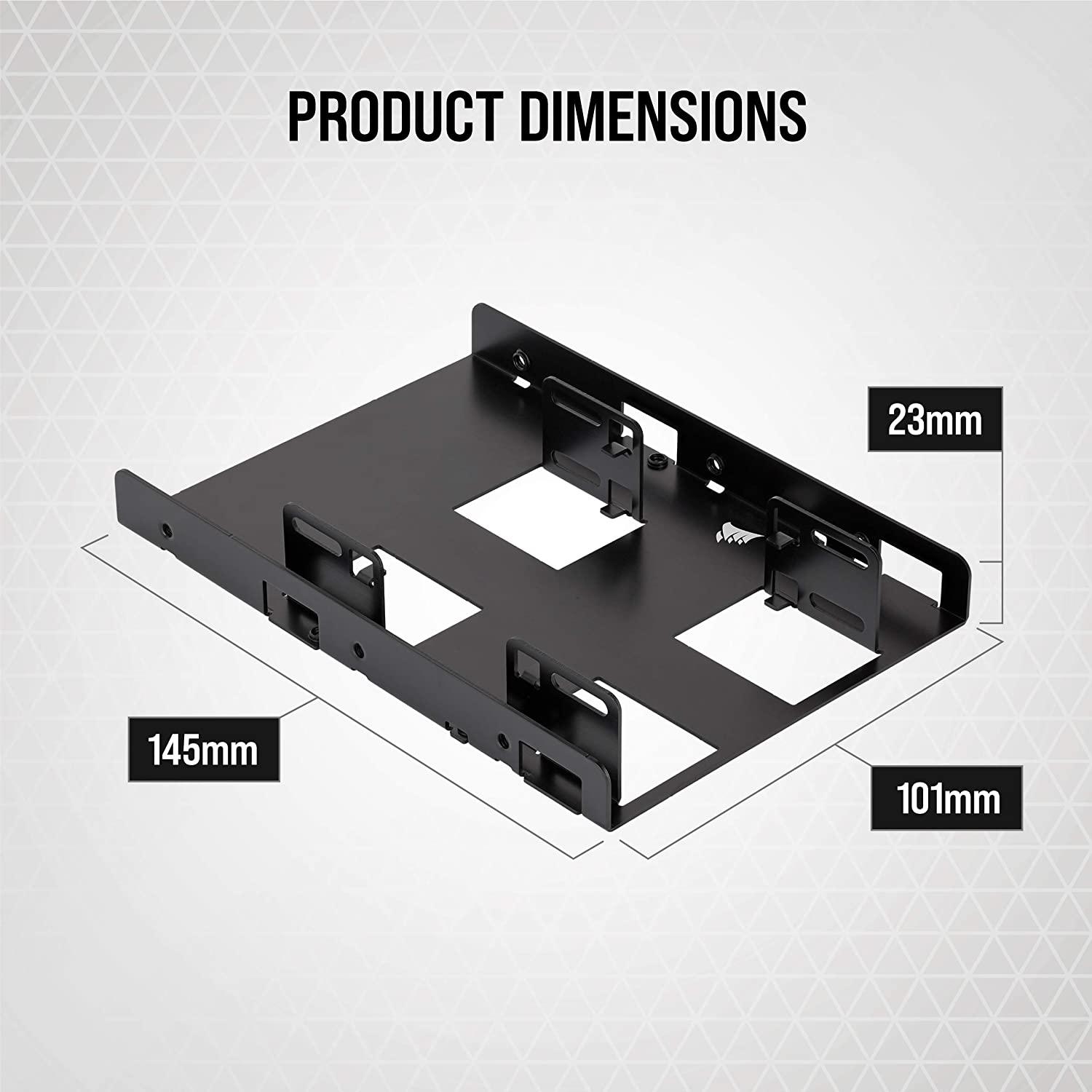 Скоби за монтиране Corsair HDD/SSD Mounting Kit - Dual 2.5" to 3.5", Black