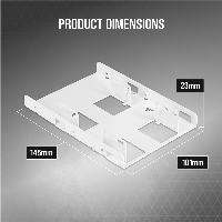 Скоби за монтиране Corsair HDD/SSD Mounting Kit - Dual 2.5" to 3.5", White