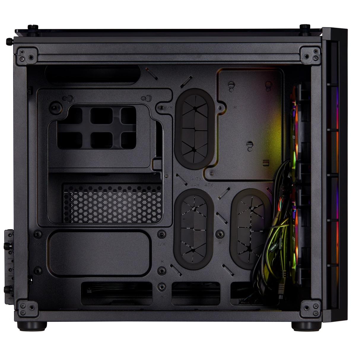 Кутия Corsair Crystal 280X RGB Mini Tower Tempered Glass Black - CC-9011135-WW