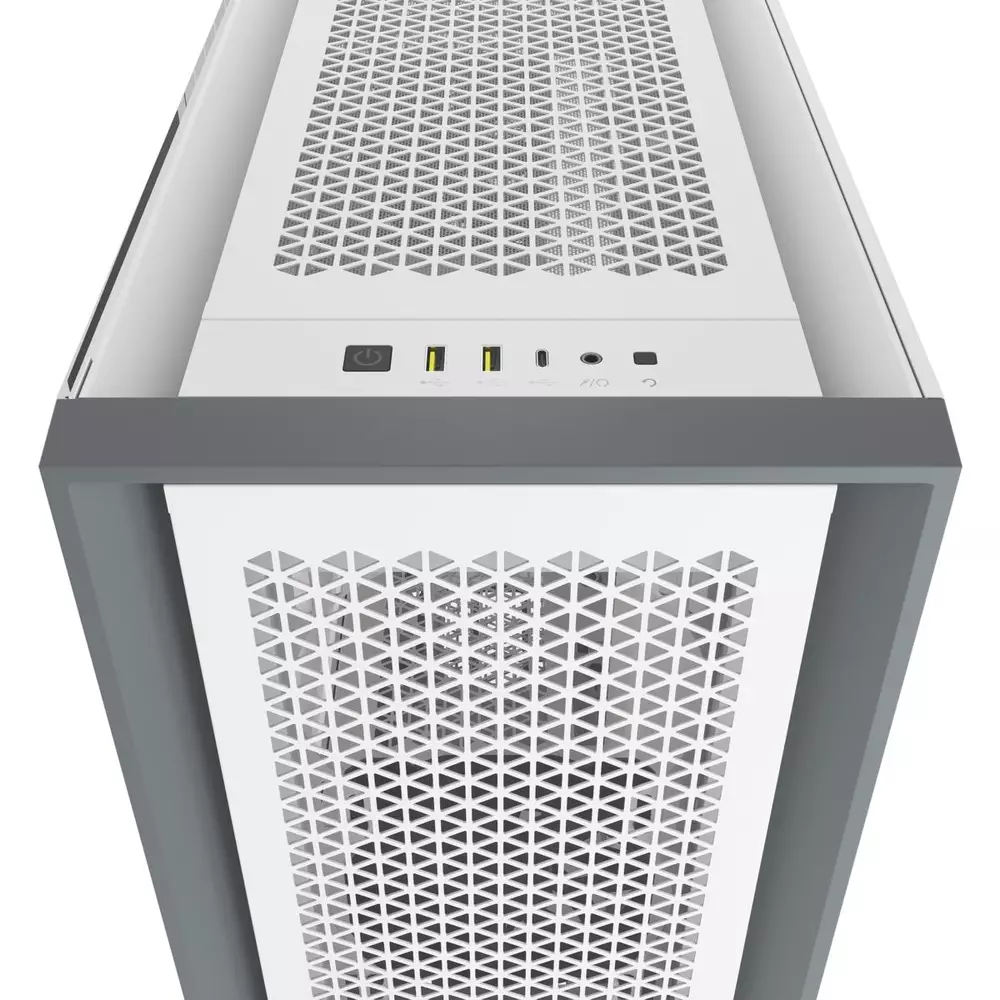 Кутия Corsair 5000D Airflow Mid Tower Tempered Glass White - CC-9011211-WW