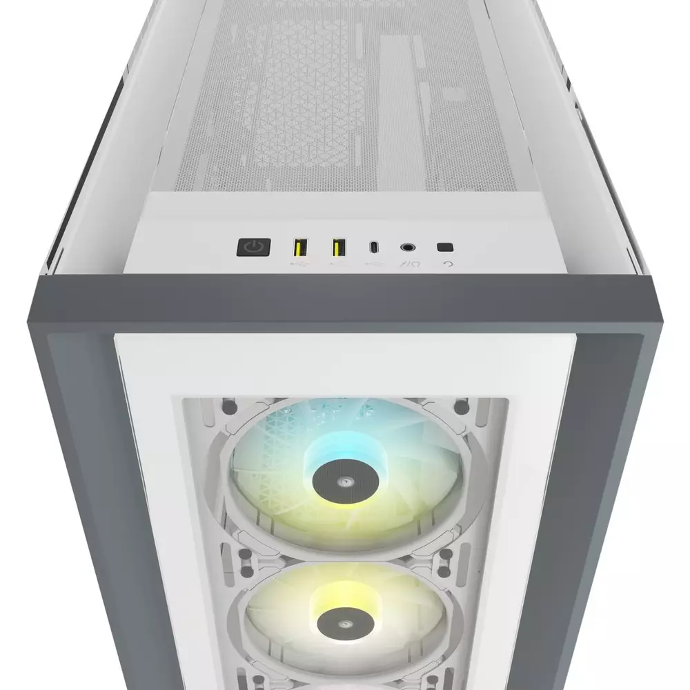 Кутия Corsair iCUE 5000X RGB Mid Tower Tempered Glass White - CC-9011213-WW