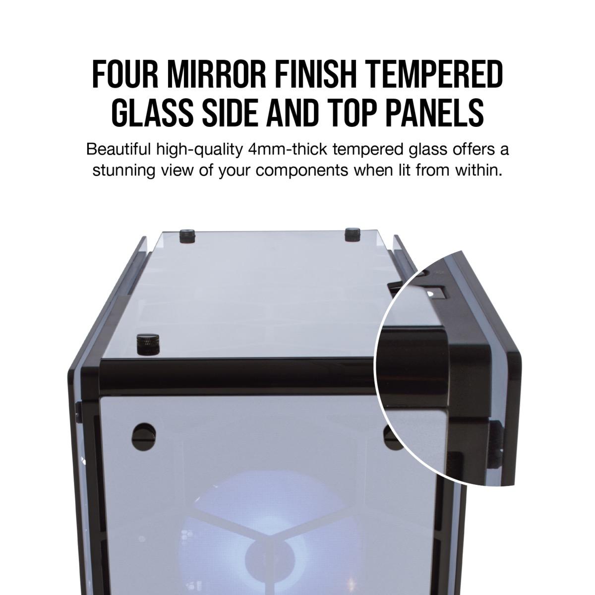 Corsair Crystal 570X Mirror RGB Mid Tower Tempered Glass Black Case - CC-9011126-WW