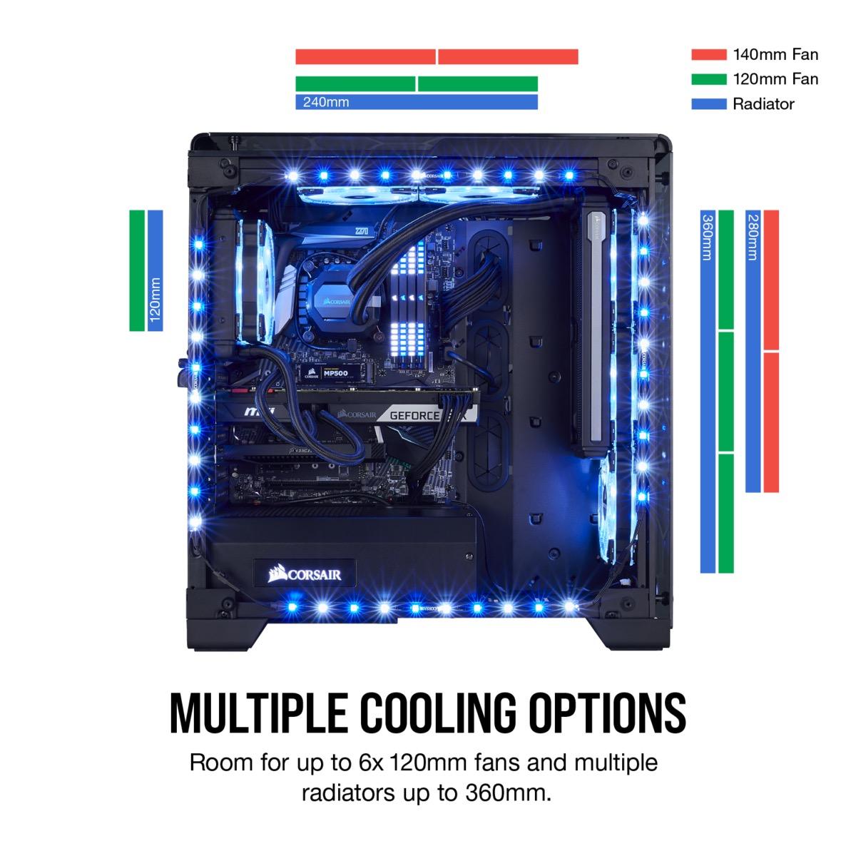 Corsair Crystal 570X Mirror RGB Mid Tower Tempered Glass Black Case - CC-9011126-WW