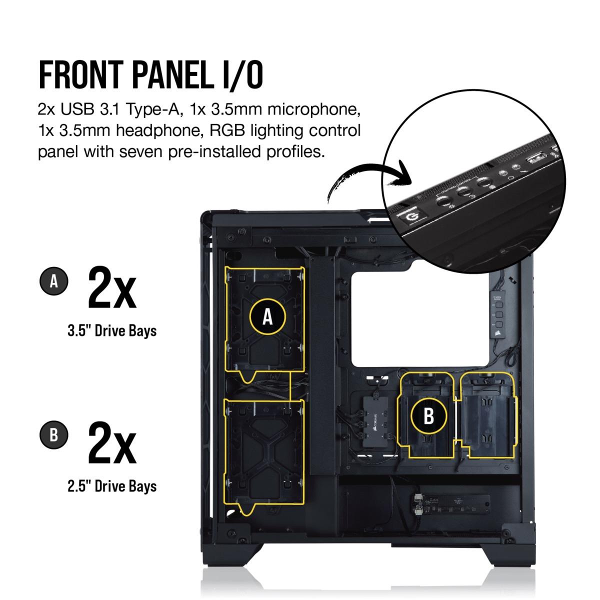 Corsair Crystal 570X Mirror RGB Mid Tower Tempered Glass Black Case - CC-9011126-WW