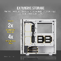 Кутия Corsair 275R Airflow Mid Tower Tempered Glass White - CC-9011182-WW