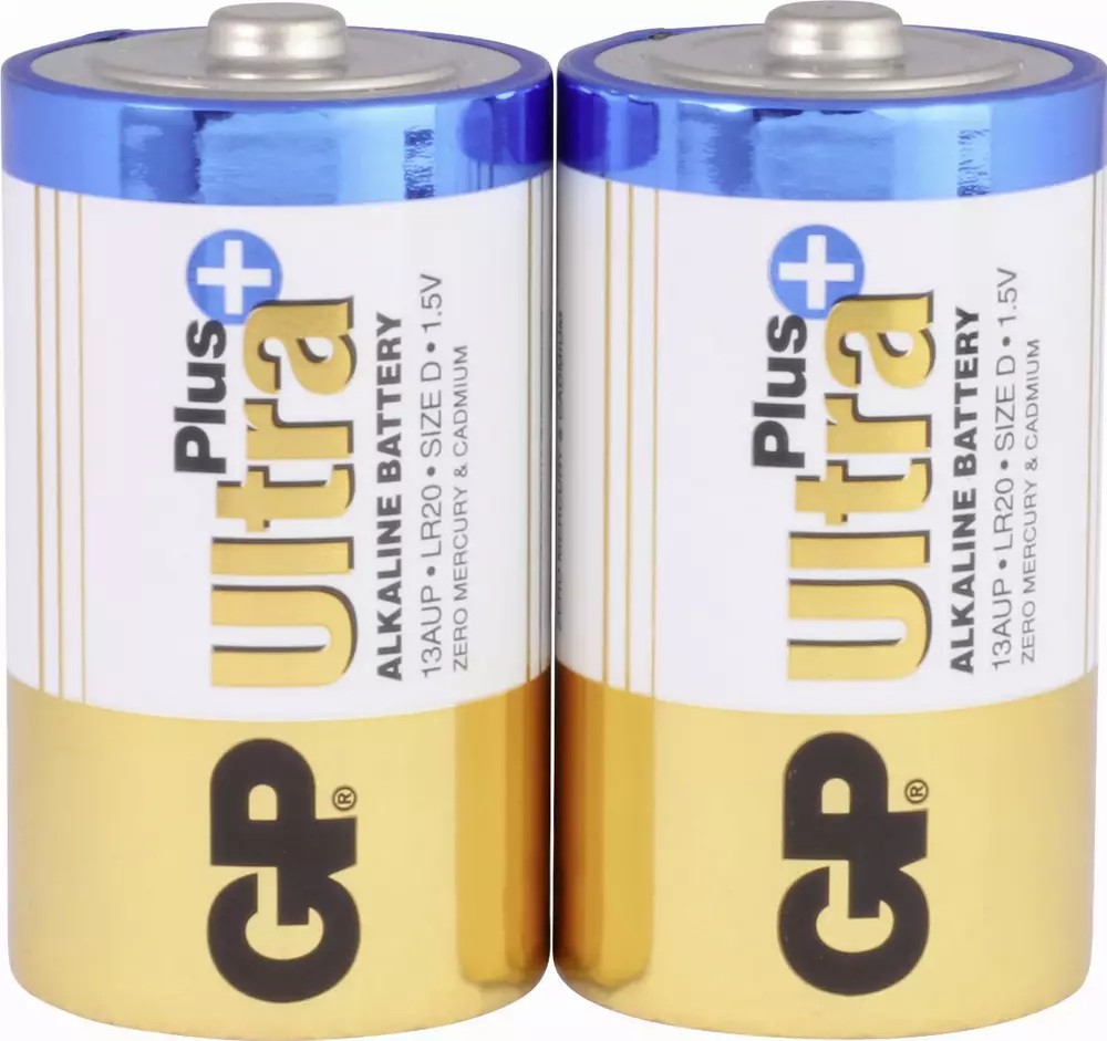 Алкална батерия GP ULTRA PLUS LR20 /2 бр. в опаковка/ 1.5V