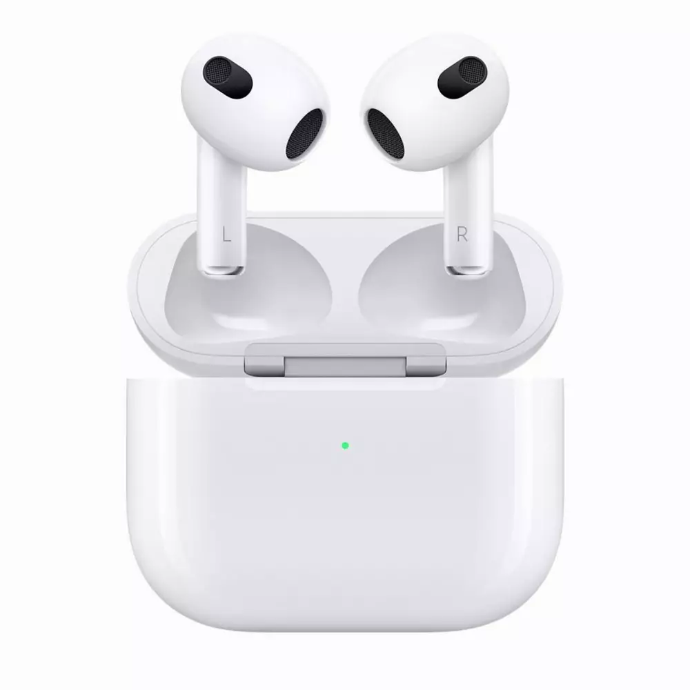 Блутут слушалки-тапи Apple AirPods 3, с докинг кутийка, Wireless, Бели