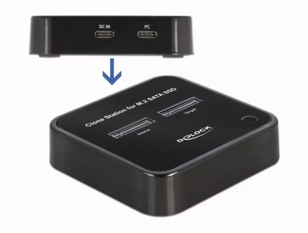 Външна стойка Delock 63334, За 2 x M.2 SATA SSD, Функция за клониране