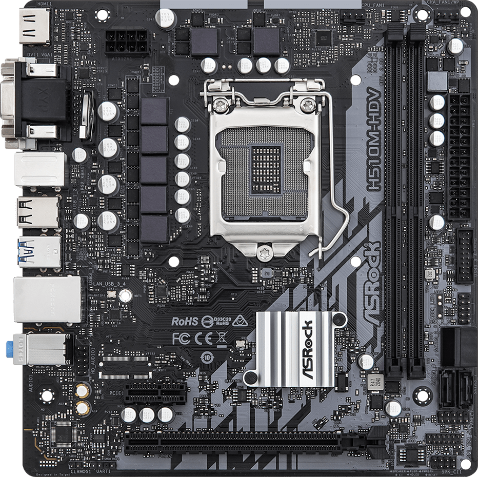 Дънна платка ASRock H510M-HDV R2.0 LGA1200