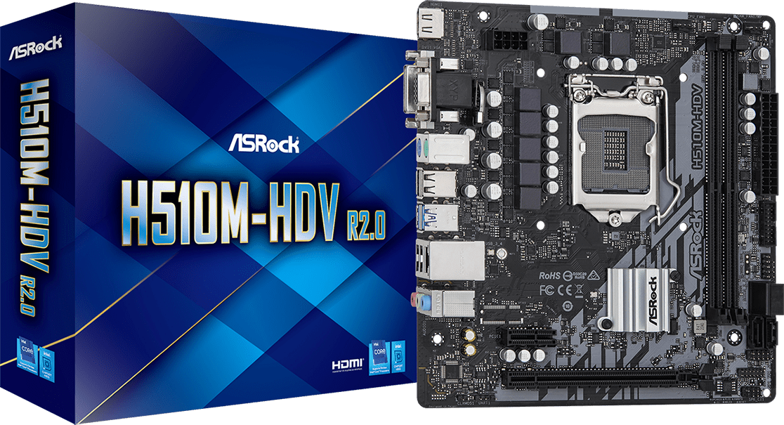 Дънна платка ASRock H510M-HDV R2.0 LGA1200