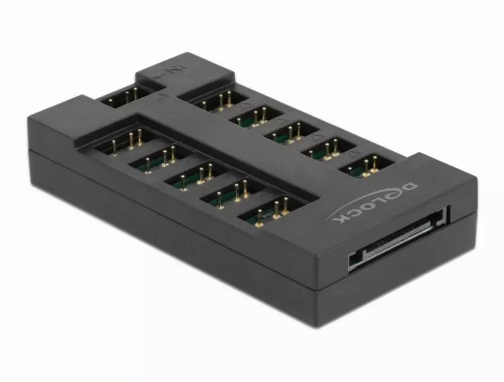 RGB хъб Delock 64128, 10 портов ARGB LEDs, Черен