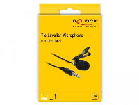 Микрофон с клипс Delock 66279, За вратовръзка/ яка, 3.5мм, Черен