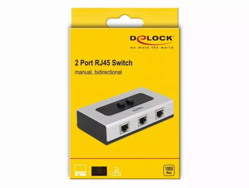 Превключвател Delock 87673, Ръчен, 2 x RJ45 порта, 10 Gbps