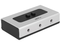 Превключвател Delock 87699, Ръчен, 3 x 3.5 mm Jack, Черен/Сив