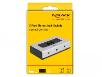 Превключвател Delock 87699, Ръчен, 3 x 3.5 mm Jack, Черен/Сив