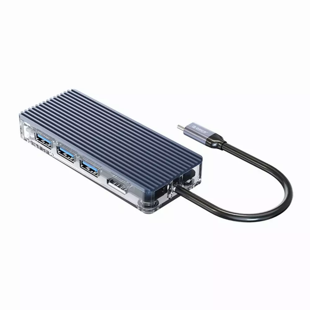 Докинг станция Orico Type-C Docking Station Power Distribution 3.0 100W - HDMI, Type-C x 1, USB3.0 x 3, LAN, SD - WB-8P-GY