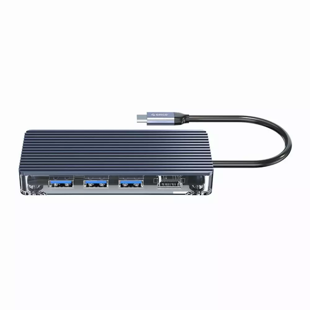 Докинг станция Orico Type-C Docking Station Power Distribution 3.0 100W - HDMI, Type-C x 1, USB3.0 x 3, LAN, SD - WB-8P-GY