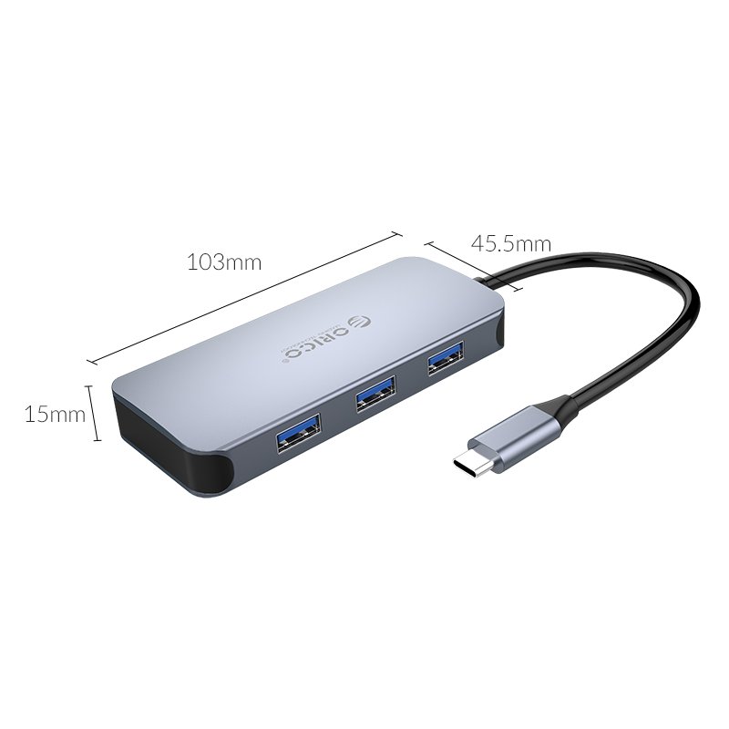 Stație de docking Orico Docking Station Type-C Power Distribution 3.0 100W - LAN, HDMI, Type-C x 1, USB3.0 x 3 -  MC-U602P