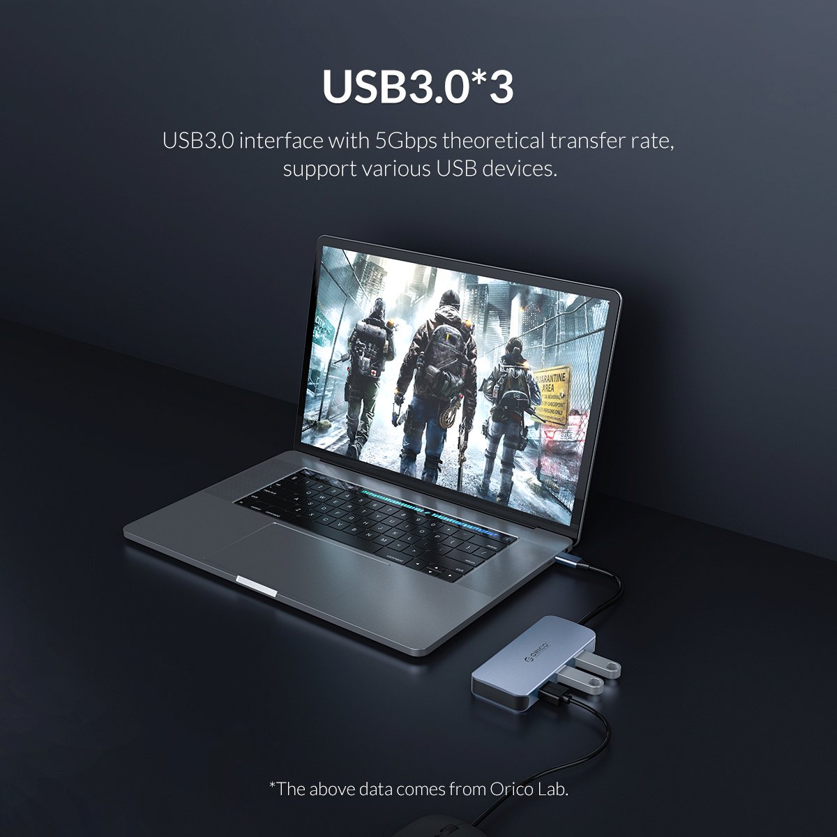 Stație de docking Orico Docking Station Type-C Power Distribution 3.0 100W - LAN, HDMI, Type-C x 1, USB3.0 x 3 -  MC-U602P
