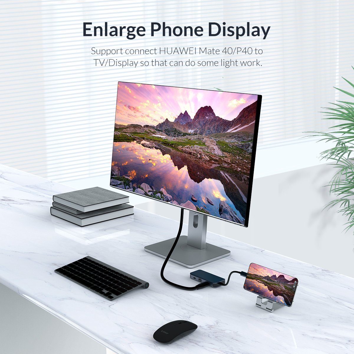 Stație de docking Orico Docking Station Type-C Power Distribution 3.0 100W - LAN, HDMI, Type-C x 1, USB3.0 x 3 -  MC-U602P