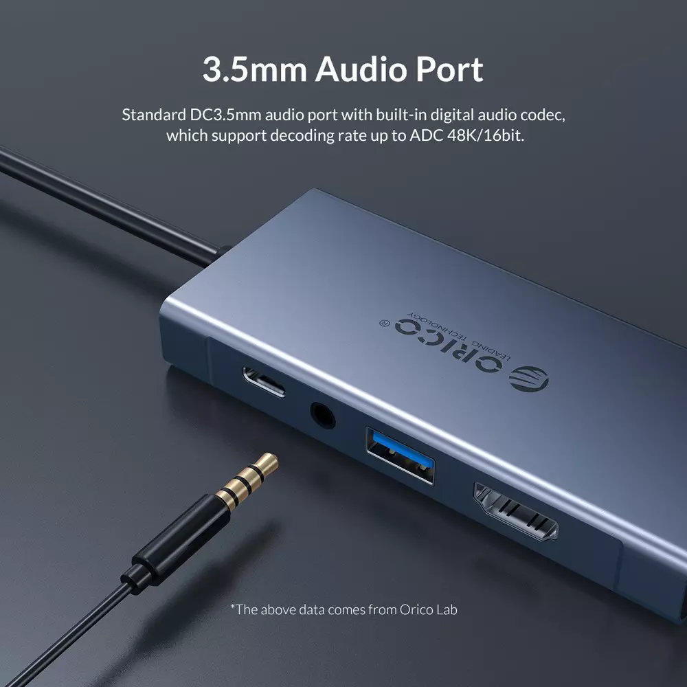 Докинг станция Orico Docking Station Type-C Power Distribution 60W - HDMI, Type-C x 1, USB3.0 x 1, VGA, Audio -  MC-U501P