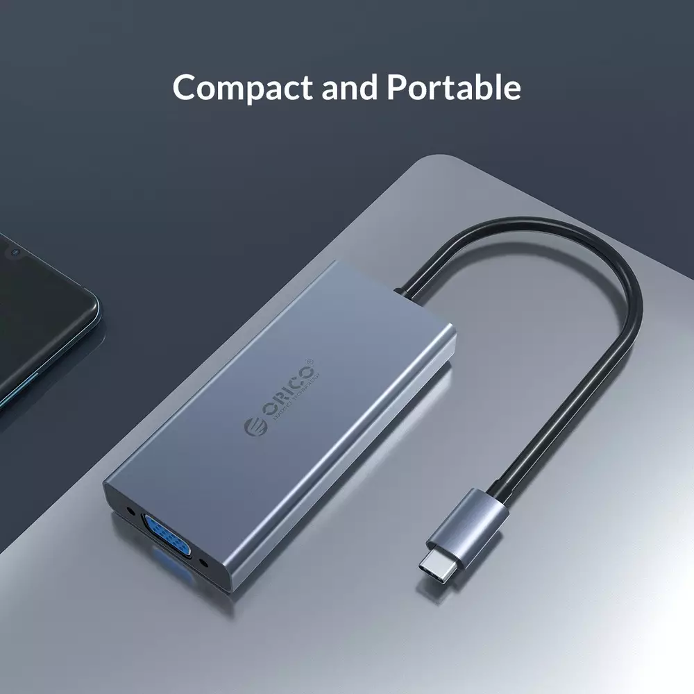 Докинг станция Orico Docking Station Type-C Power Distribution 60W - HDMI, Type-C x 1, USB3.0 x 1, VGA, Audio -  MC-U501P