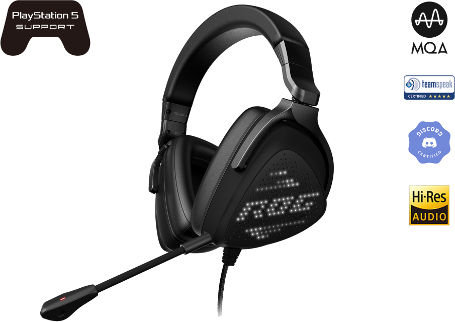 Геймърски слушалки ASUS ROG Delta S Animate USB-C AniMe Matrix display Quad DAC - 90YH037M-B2UA00