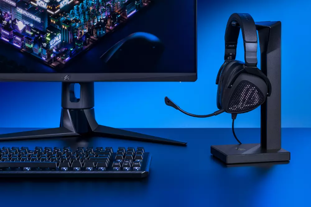 Геймърски слушалки ASUS ROG Delta S Animate USB-C AniMe Matrix display Quad DAC - 90YH037M-B2UA00