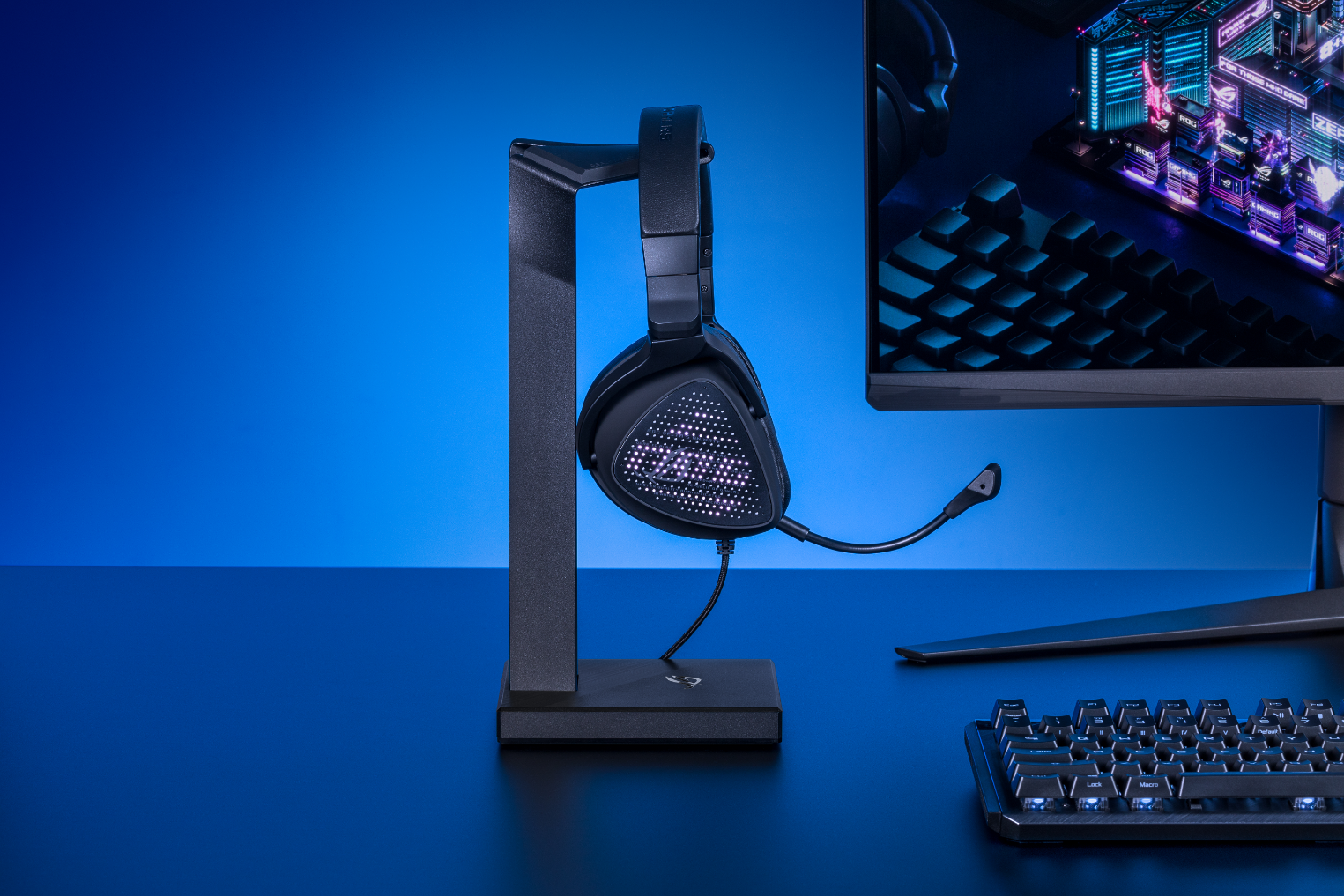Геймърски слушалки ASUS ROG Delta S Animate USB-C AniMe Matrix display Quad DAC - 90YH037M-B2UA00
