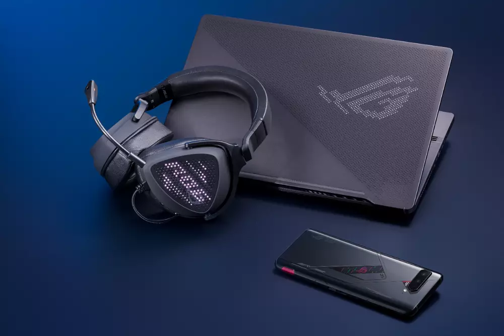 Геймърски слушалки ASUS ROG Delta S Animate USB-C AniMe Matrix display Quad DAC - 90YH037M-B2UA00