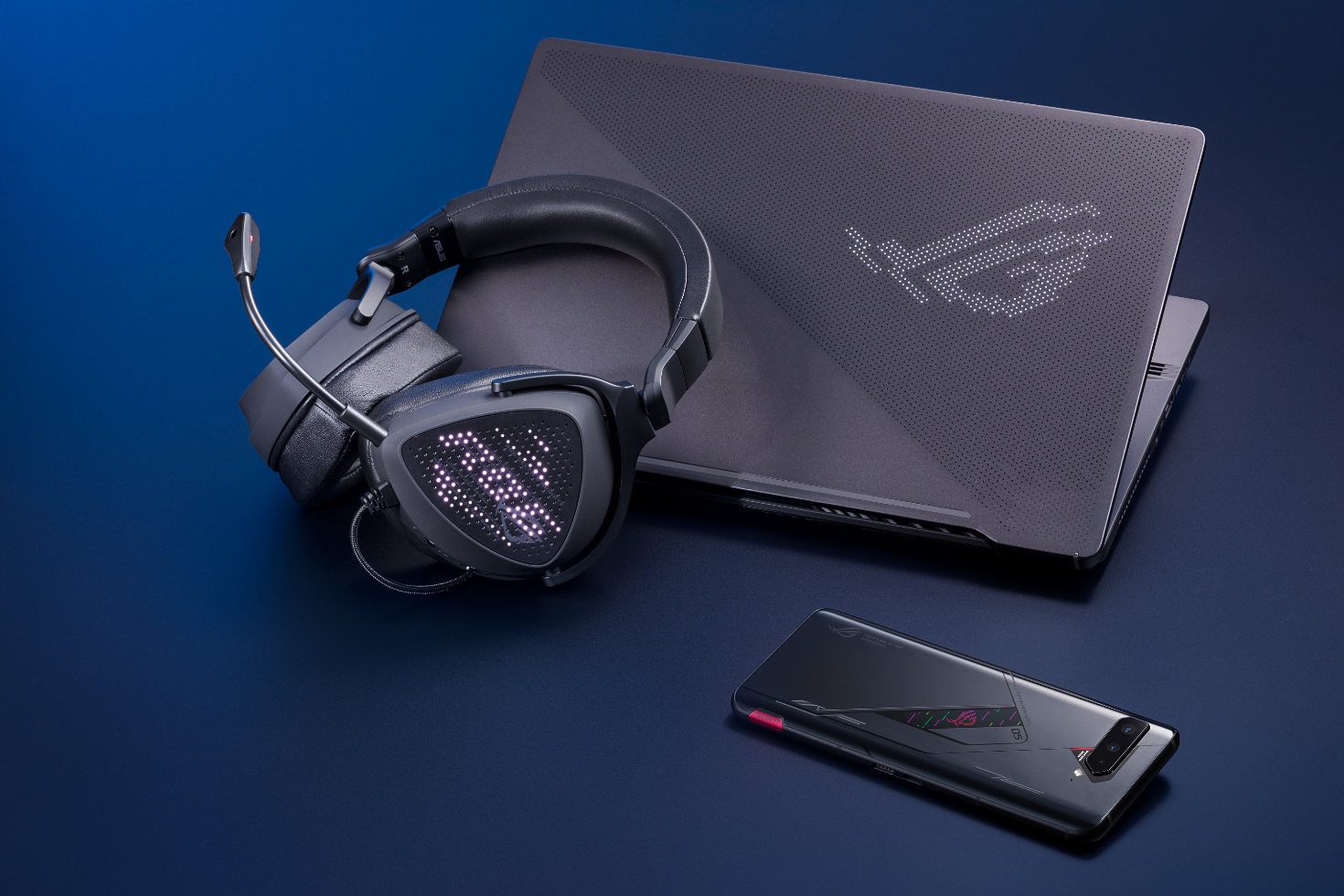 Геймърски слушалки ASUS ROG Delta S Animate USB-C AniMe Matrix display Quad DAC - 90YH037M-B2UA00