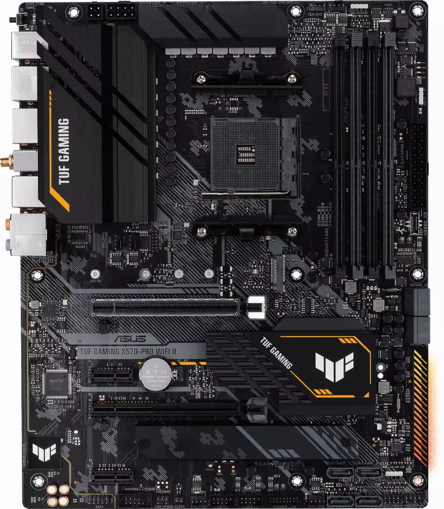 Дънна платка ASUS TUF GAMING X570-PRO WIFI II, AMD AM4, ATX, 4x DDR4, dual M.2, WiFi 6E, PCIe 4.0, Aura Sync RGB