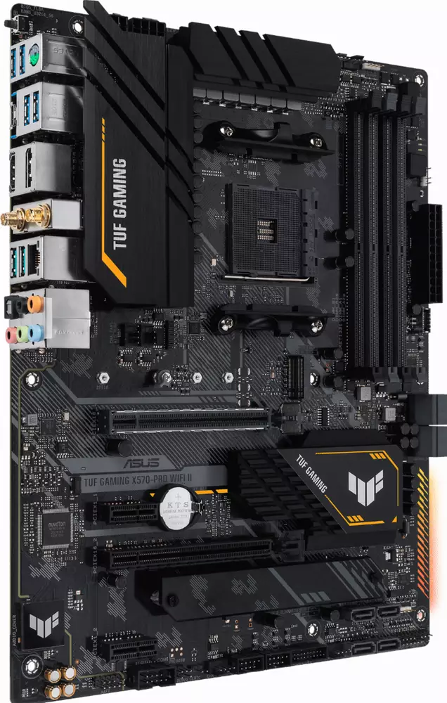 Дънна платка ASUS TUF GAMING X570-PRO WIFI II, AMD AM4, ATX, 4x DDR4, dual M.2, WiFi 6E, PCIe 4.0, Aura Sync RGB