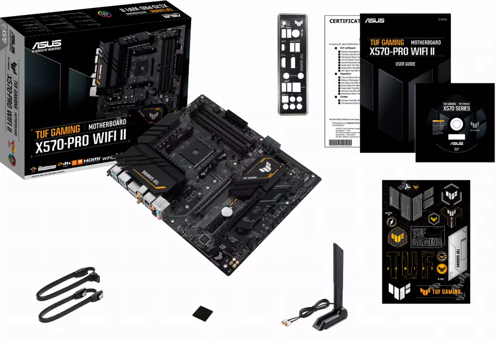 Дънна платка ASUS TUF GAMING X570-PRO WIFI II, AMD AM4, ATX, 4x DDR4, dual M.2, WiFi 6E, PCIe 4.0, Aura Sync RGB