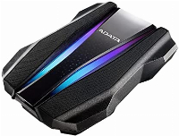 Външен диск ADATA HD770G 2TB RGB IP68 USB 3.1 Black - AHD770G-2TU32G1-CBK