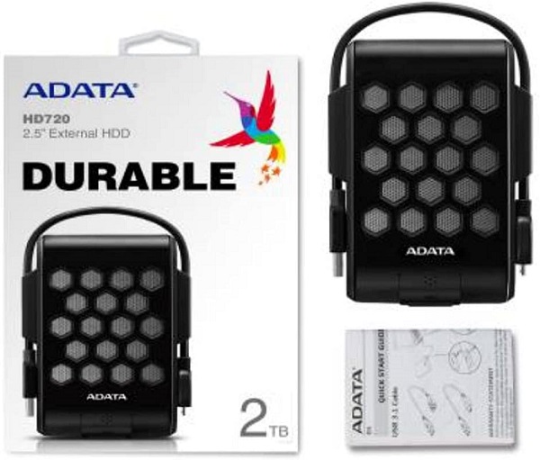 Външен диск ADATA HD720 2TB USB 3.1 Black - AHD720-2TU31-CBK