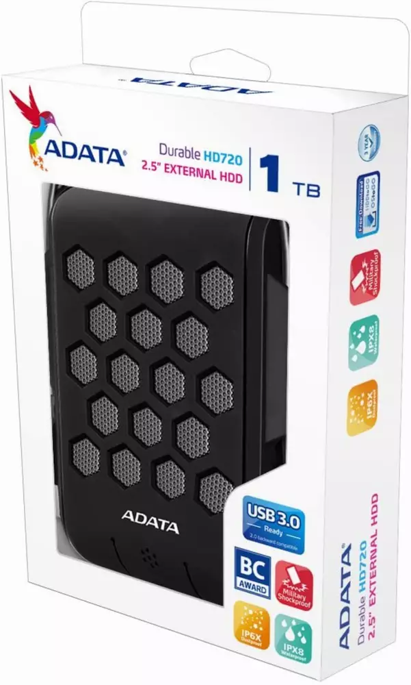 Външен диск ADATA HD720 1TB USB 3.1 Black - AHD720-1TU31-CBK
