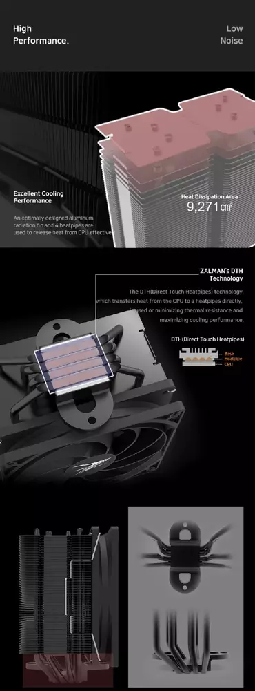 Охладител за процесор Zalman CNPS10X Performa CPU Cooler Black