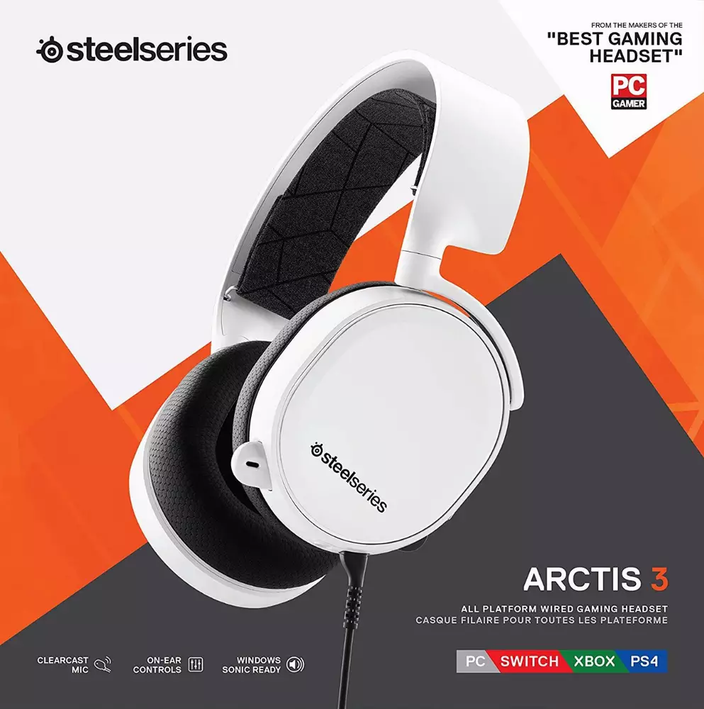 Геймърски слушалки SteelSeries Arctis 3 White 2019 Edition