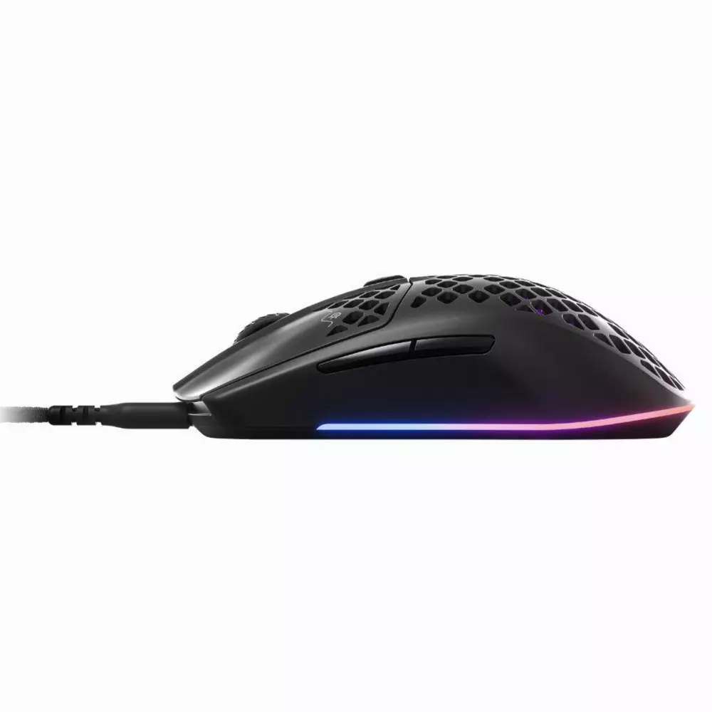 Геймърска мишка SteelSeries, Aerox 3 (2022) Onyx, Оптична, Жична, USB