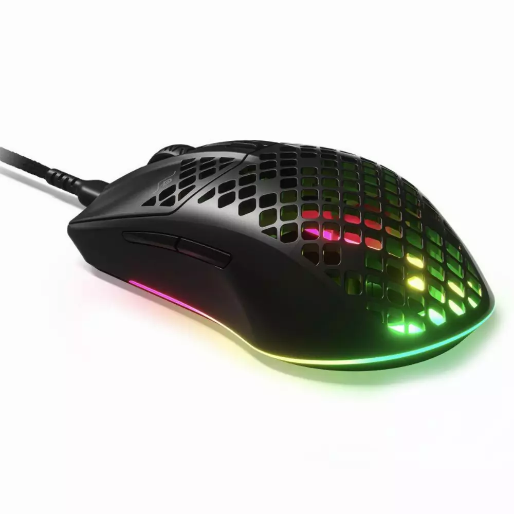 Геймърска мишка SteelSeries, Aerox 3 (2022) Onyx, Оптична, Жична, USB