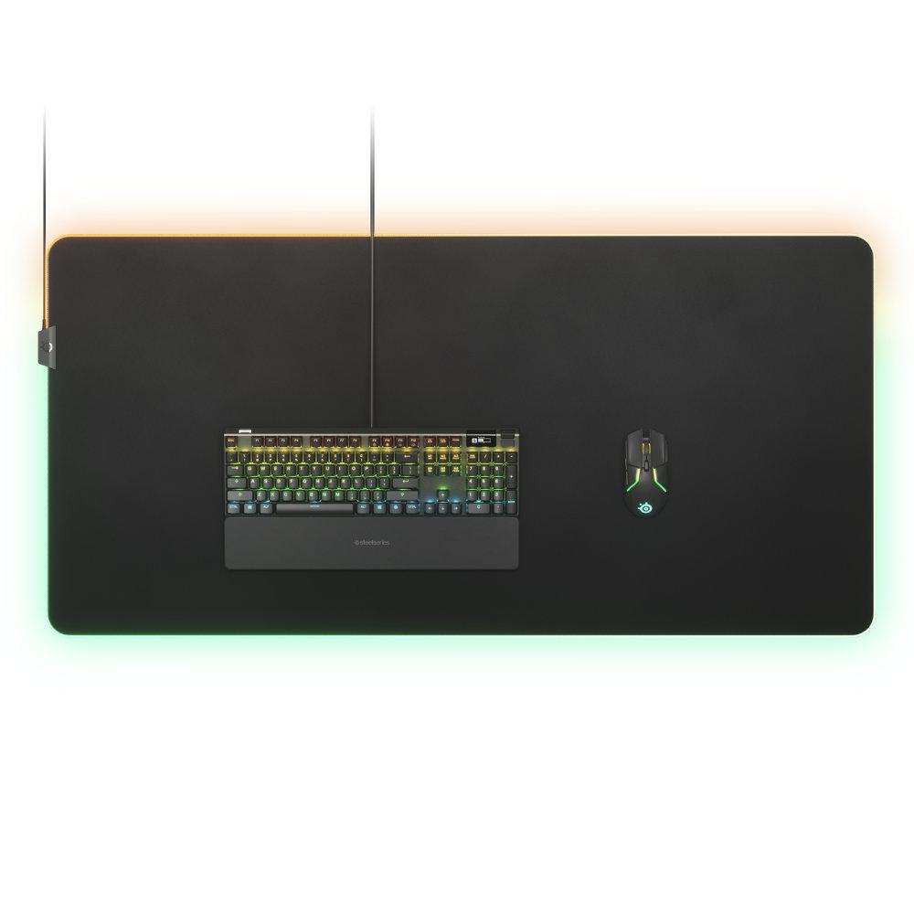 Геймърски пад SteelSeries QcK Prism Cloth 3XL, RGB, Черен